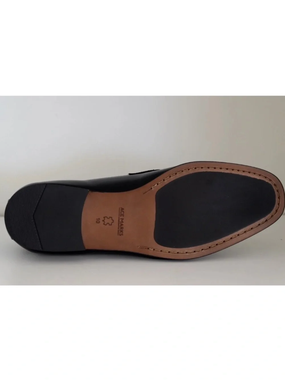 Ace Marks Bit Loafer Antonio Black Full Grain Leather Slip On Dress Shoes 10 43